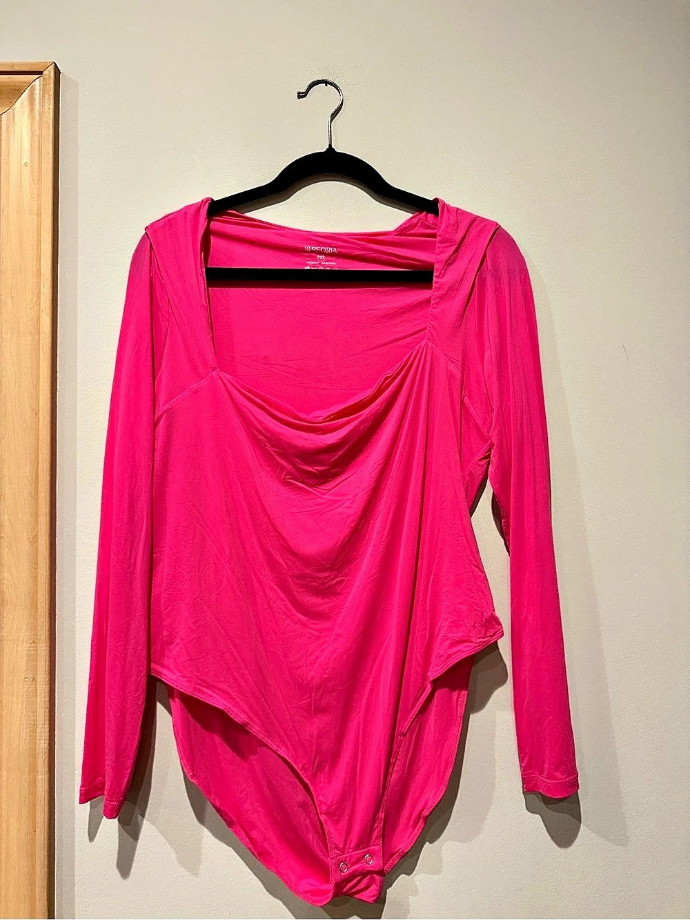 REORIA Pink Long Sleeve Bodysuit Size 2XL